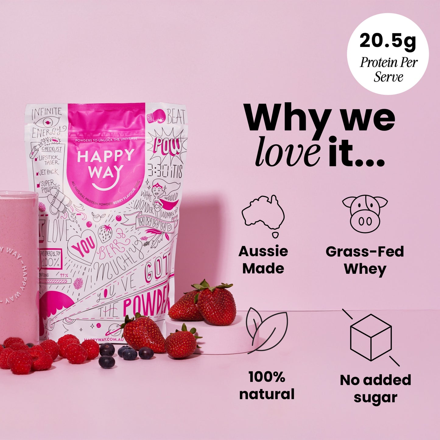 I Love You Berry Much Whey Protein Powder 500g