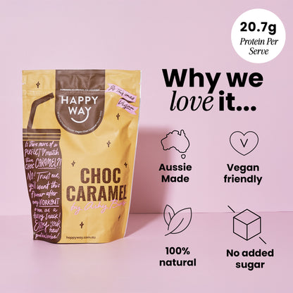 Ashy Bines Choc Caramel Vegan Protein Powder 500g