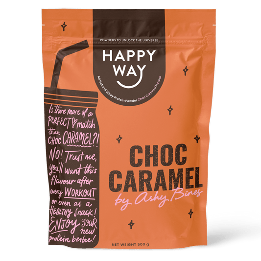 Ashy Bines Choc Caramel Whey Protein Powder 500g
