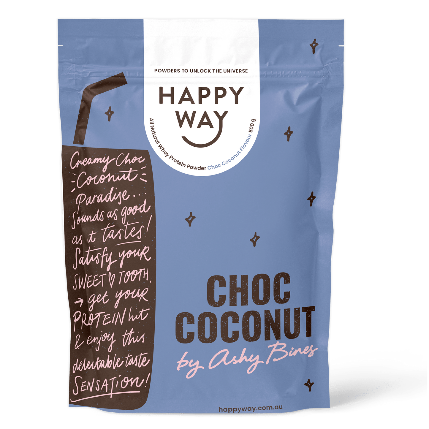 Ashy Bines Choc Coconut Whey Protein Powder 500g