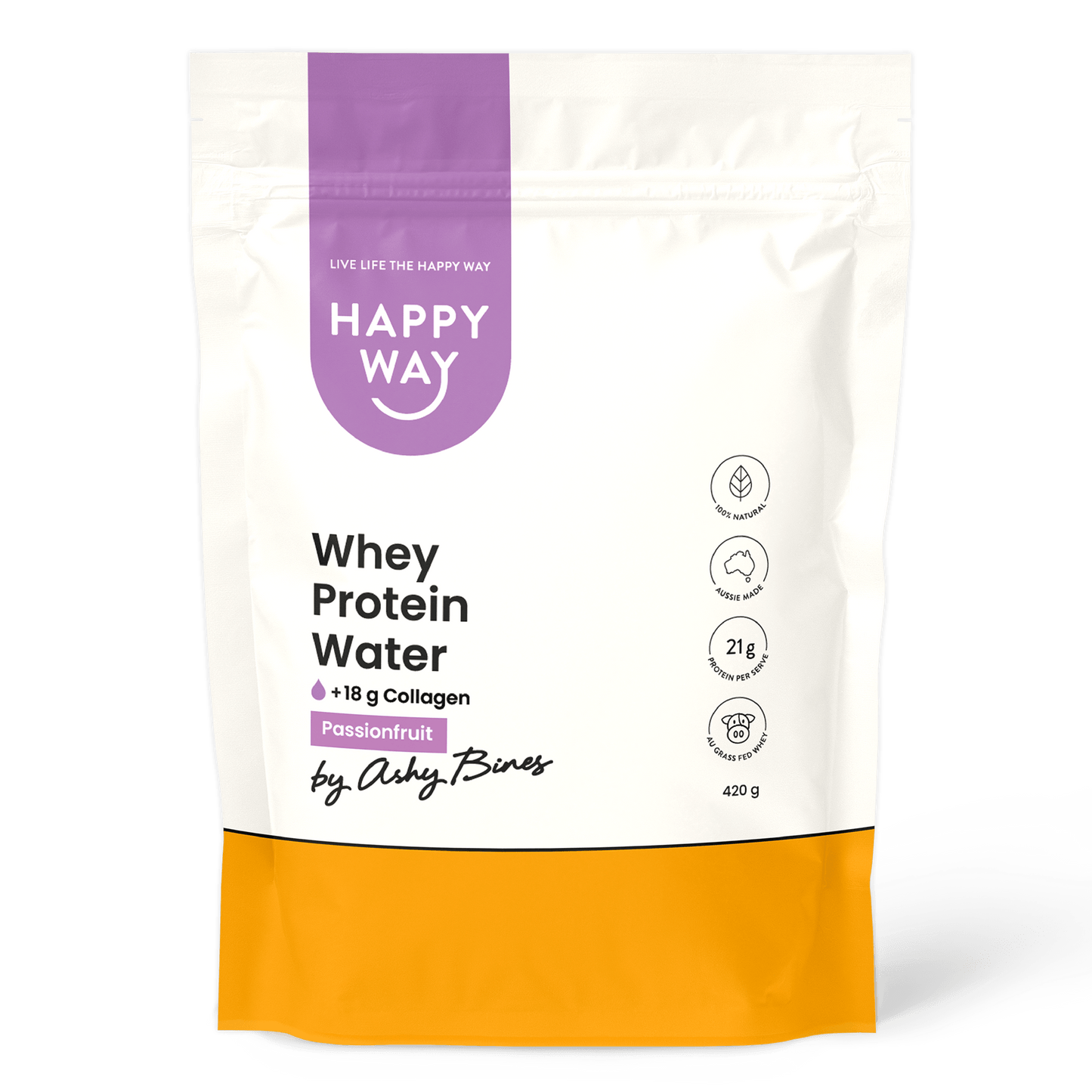 Ashy Bines Passionfruit Whey Protein Water Powder 420g