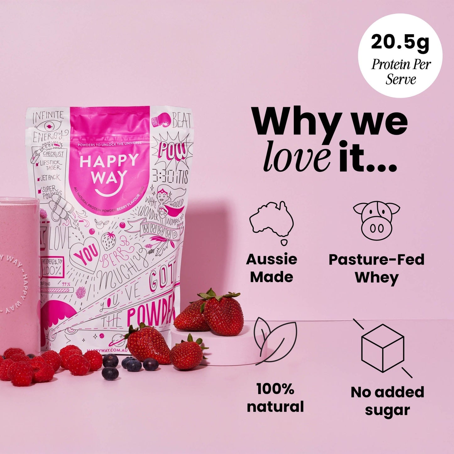 I Love You Berry Much Whey Protein Powder 500g