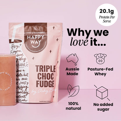 Ashy Bines Triple Choc Fudge Whey Protein Powder 500g