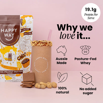 Choc Peanut Butter Whey Protein Powder 500g