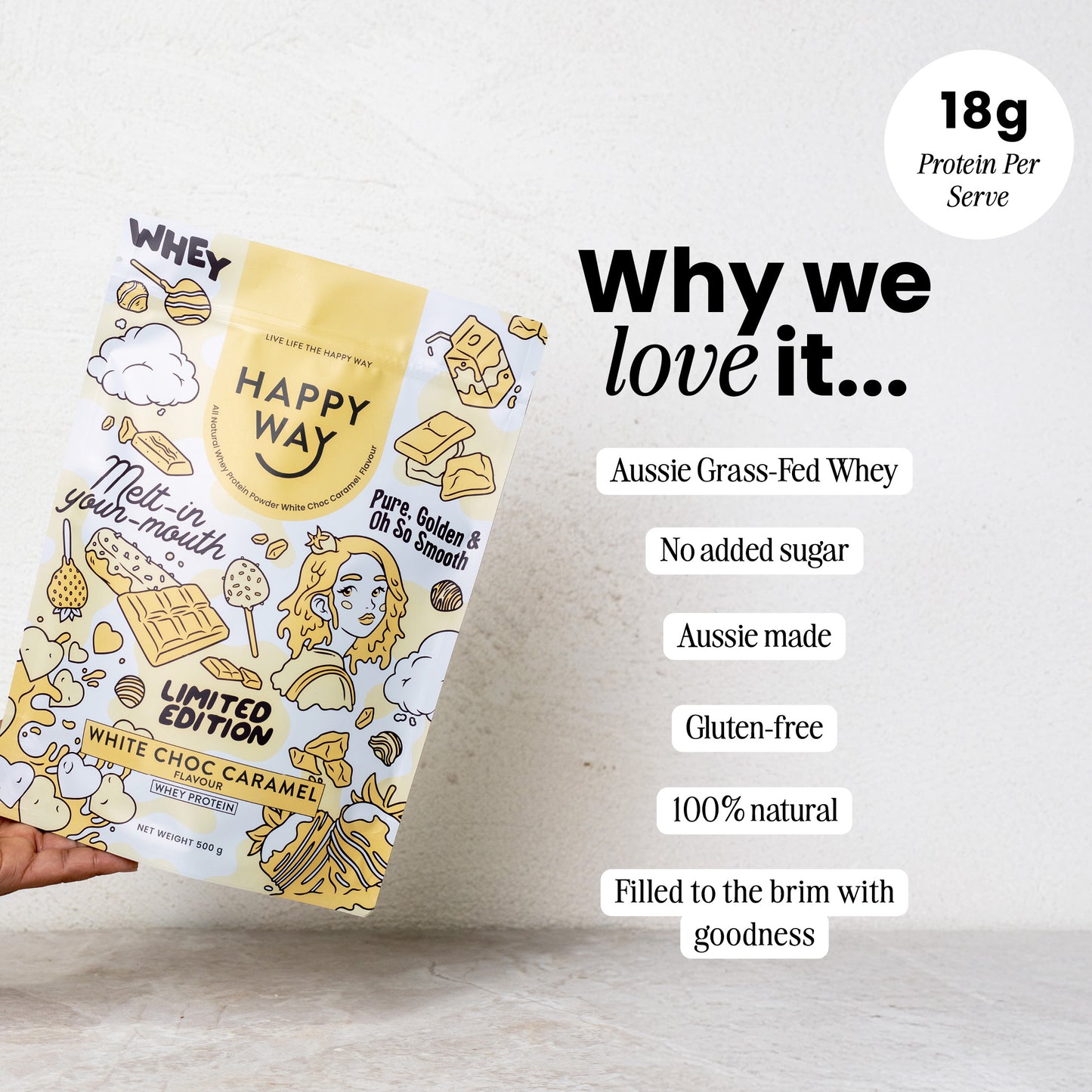 White Chocolate Caramel Whey Protein Powder 500g