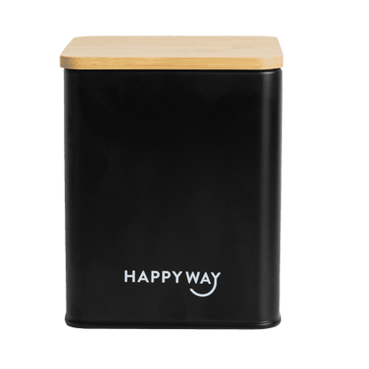 Protein Tin w/ Bamboo Lid - Black