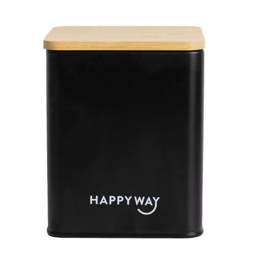 Protein Tin w/ Bamboo Lid - Black