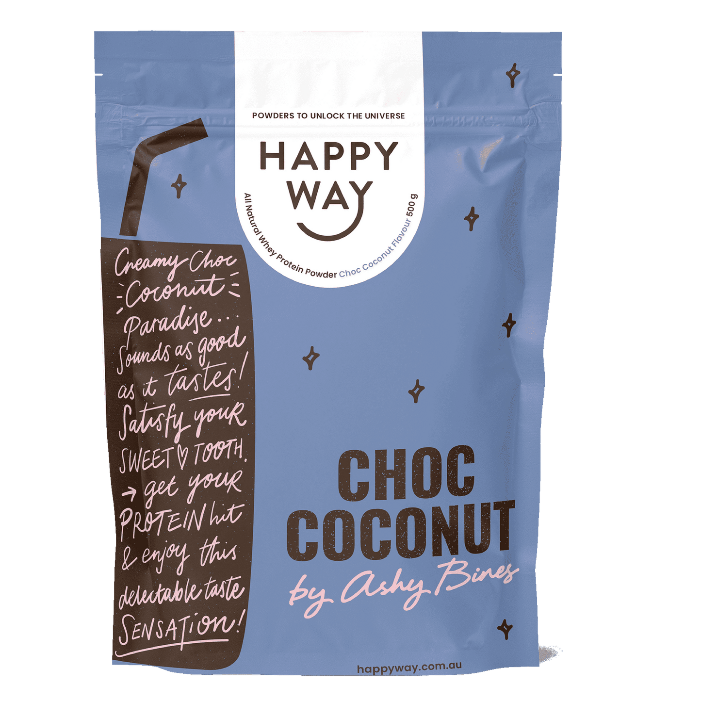 Ashy Bines Choc Coconut Whey Protein Powder 500g