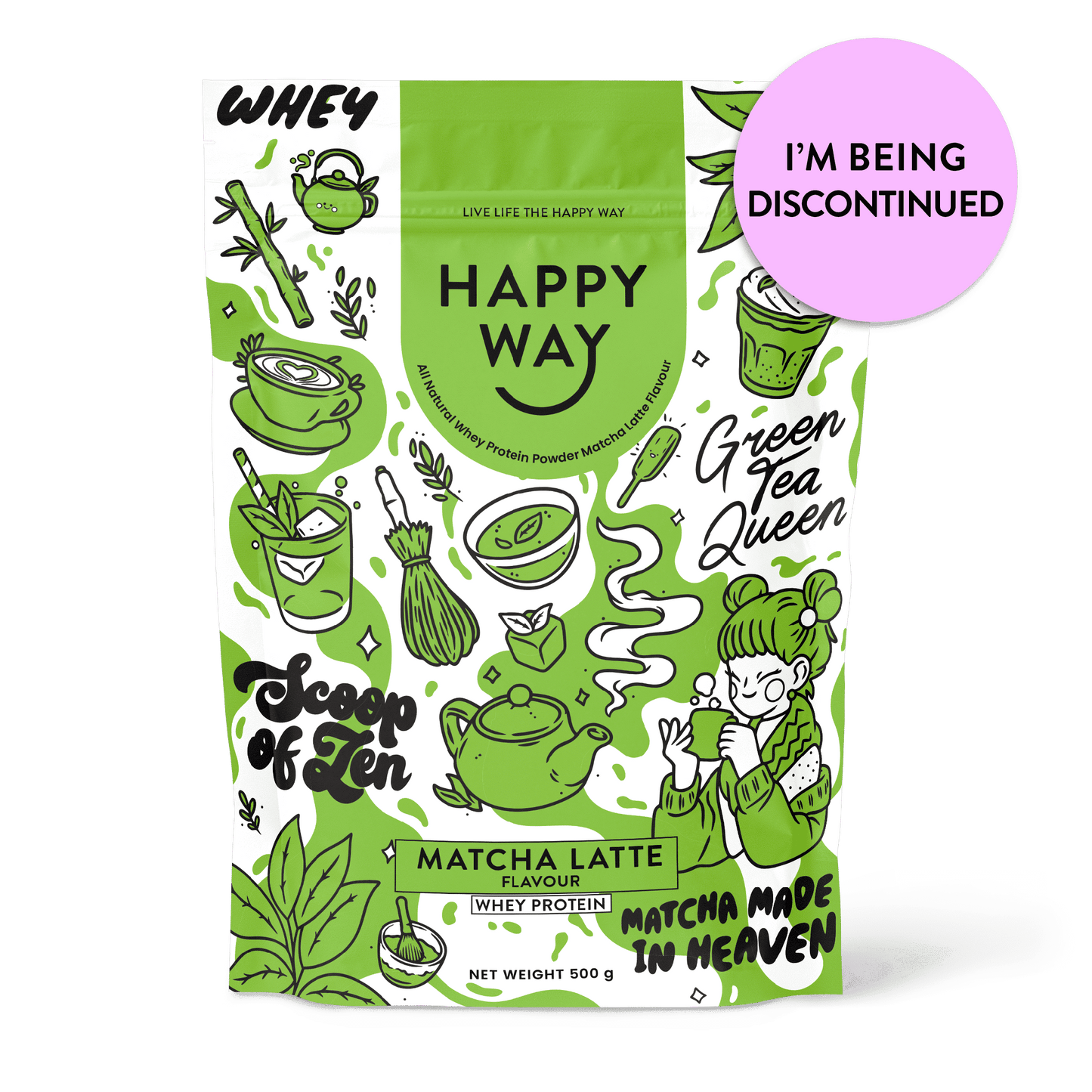 Matcha Latte Whey Protein Powder 500g