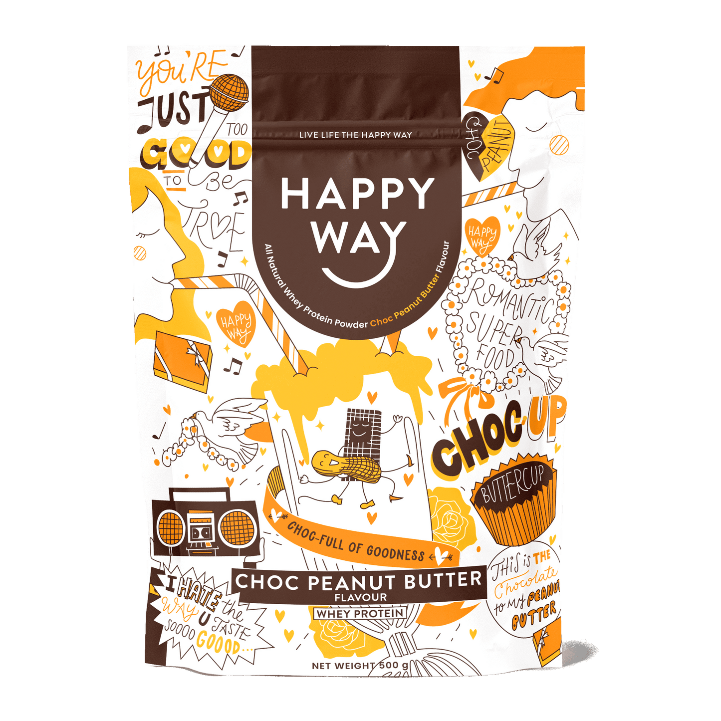 Choc Peanut Butter Whey Protein Powder 500g