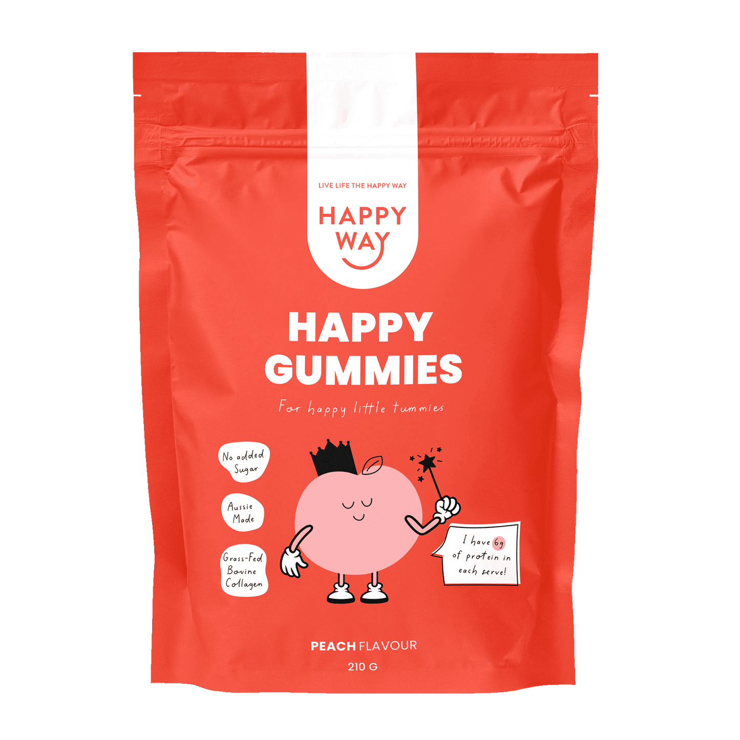 Peach Flavour Happy Gummies Mix 210g