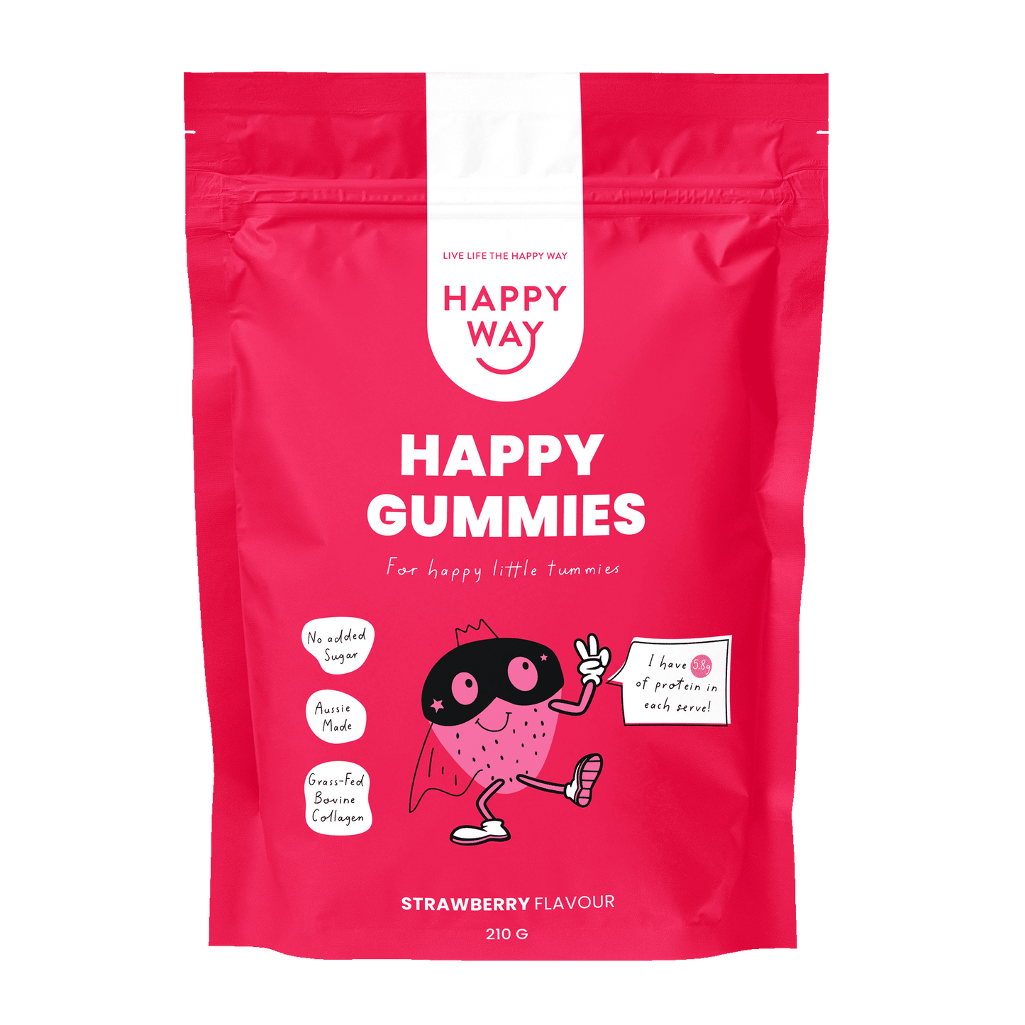 Strawberry Flavour Happy Gummies Mix 210g