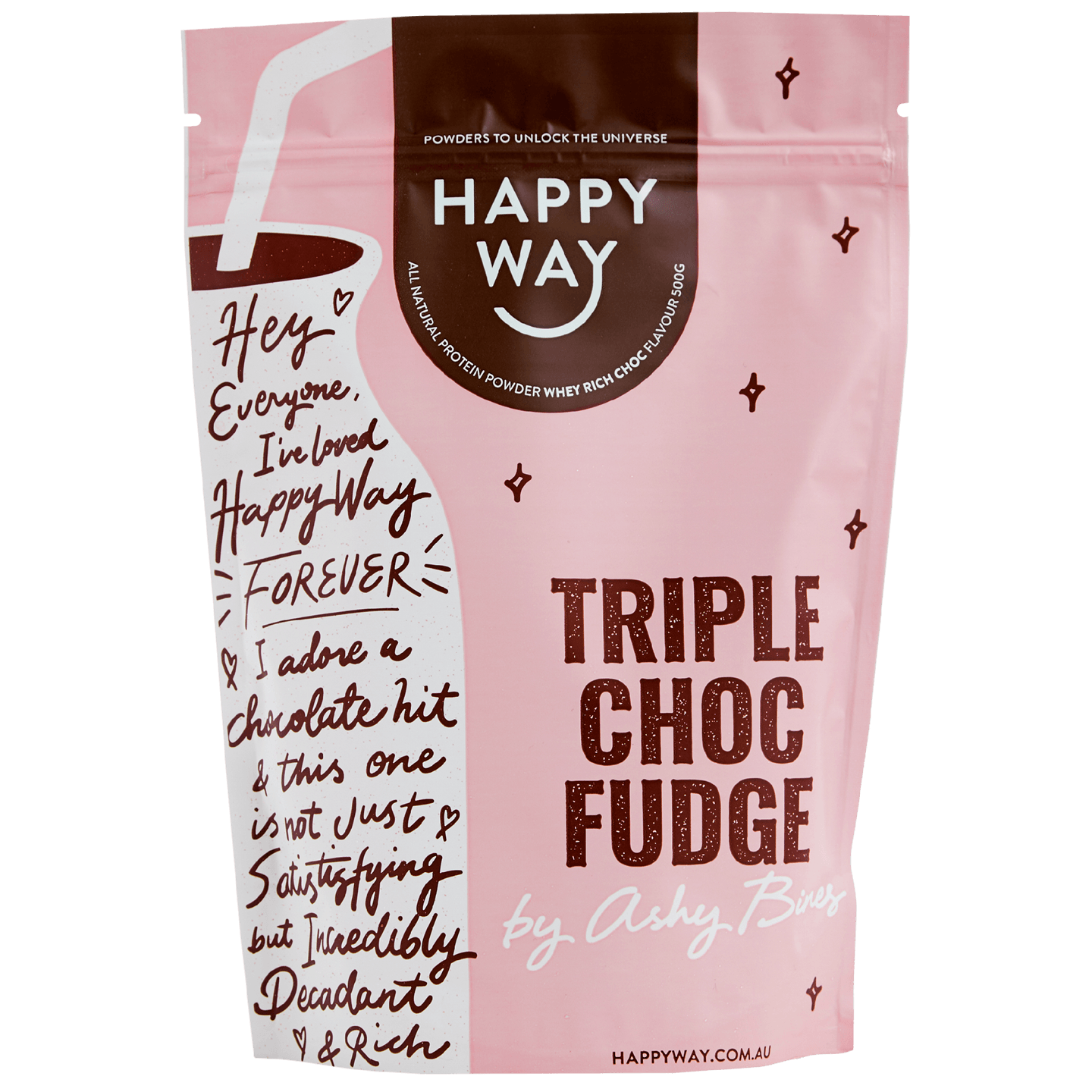 Ashy Bines Triple Choc Fudge Whey Protein Powder 500g