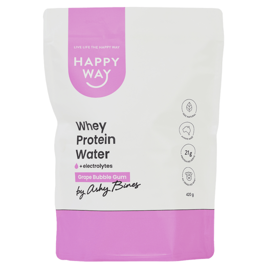 Ashy Bines Grape Bubble Gum Whey Protein Water Powder 420g